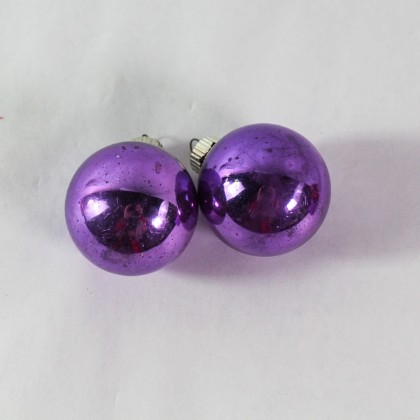 Lot of 8 Red & Purple Christmas Ornaments - Festive Holiday Decor