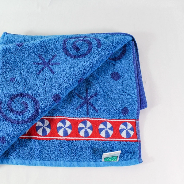 Holiday At Home Blue Christmas Bath Towel Penguin Design Cotton 45"x19.5"