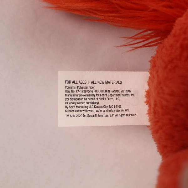 Kohl's Cares Dr Seuss Fox in Socks Plush Stuffed Animal 11" 2020 Good Condition