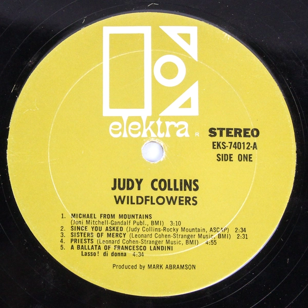 Judy Collins Wildflowers Vinyl LP 1967 Original Elektra EKS-74012 As-Is