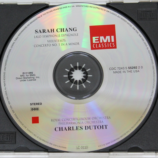 Sarah Chang Lalo Symphonie Espagnole Concerto No 5 CD EMI Classics