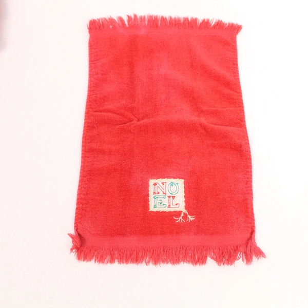 Set of 2 Vintage R.A. Briggs Christmas Noel Towels Red Holiday Decor