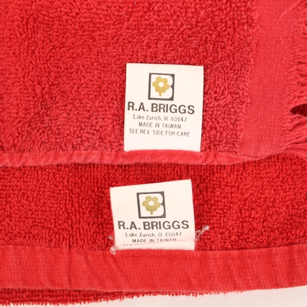 Set of 2 Vintage R.A. Briggs Christmas Noel Towels Red Holiday Decor