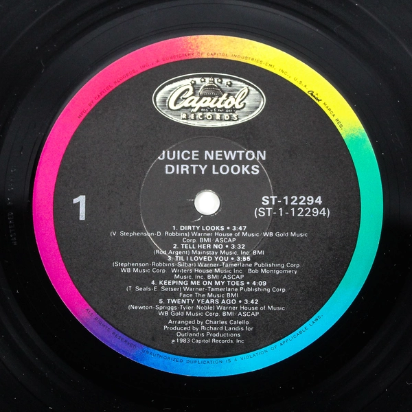 Juice Newton Dirty Looks LP Record 1983 Capitol ST12294 Used Condition