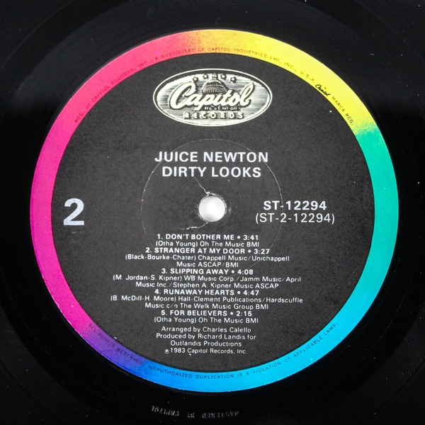Juice Newton Dirty Looks LP Record 1983 Capitol ST12294 Used Condition