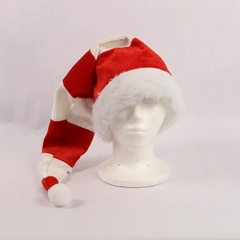 Christmas Hat Red White Striped Pom Pom Costume Unisex One Size 29 Inchs Tall