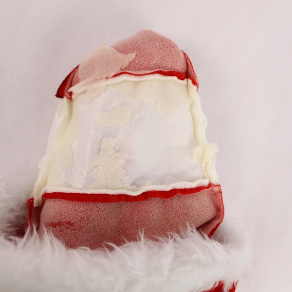 Christmas Hat Red White Striped Pom Pom Costume Unisex One Size 29 Inchs Tall