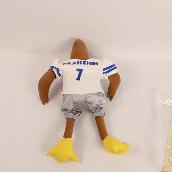 Pre-Owned 21" Plush Football Duck Blue/White #7 Unique Stained Toy