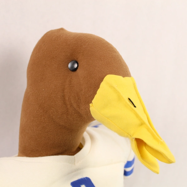 Pre-Owned 21" Plush Football Duck Blue/White #7 Unique Stained Toy