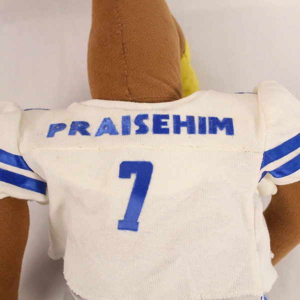 Pre-Owned 21" Plush Football Duck Blue/White #7 Unique Stained Toy