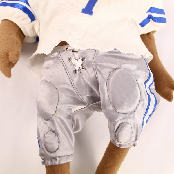 Pre-Owned 21" Plush Football Duck Blue/White #7 Unique Stained Toy