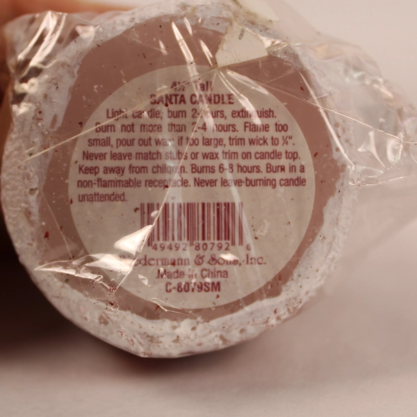 Lot of 2 Sealed Christmas Candles - Biedermann Santa & Pillar Decor