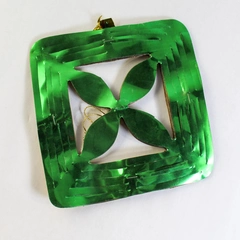 Vintage Metallic Spiral Christmas Banner Decor Gold Green Red Holiday Cheer