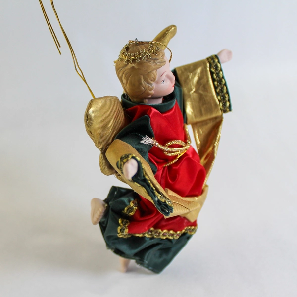 Vintage Porcelain Angel Christmas Tree Ornament 7" Made in Taiwan