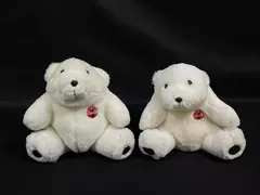 Lot of 2 Coca-Cola Plush Bears 7" with Red Buttons - Cute Collectibles