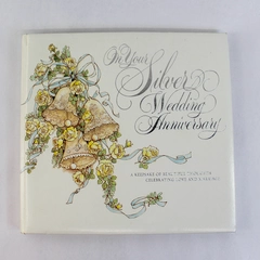 Vintage Hallmark Silver Wedding Anniversary Journal - Worn, Pages Torn Out