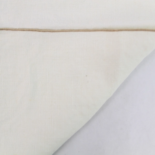 Lot of 4 Cream Woven Cloth Napkins with Brown Trim - Elegant Dining Decor