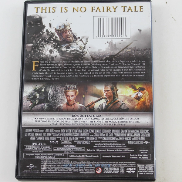 Snow White And The Huntsman DVD 2012 Universal Studios Good Condition