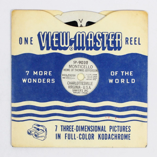 Vintage ViewMaster Reel SP9032 Monticello Virginia 3D World Wonders