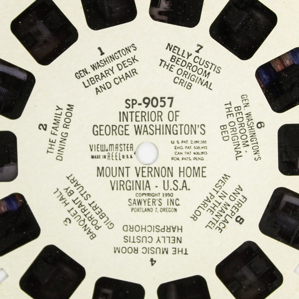 Vintage ViewMaster SP9057 George Washington's Mount Vernon Interior Reel