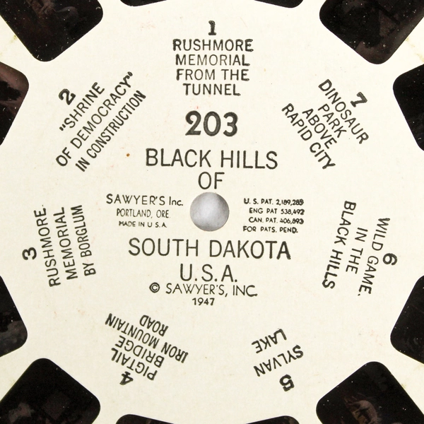 Vintage ViewMaster 203 Black Hills SD Slide Reel - Good Condition