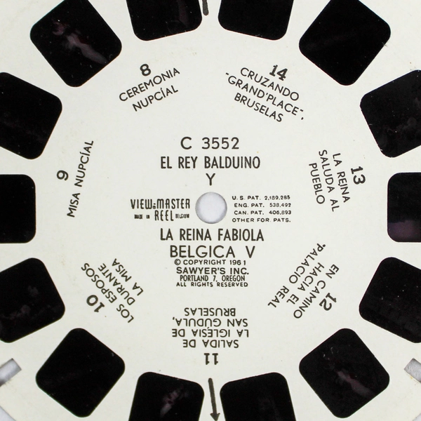 Vintage ViewMaster C3552 El Rey Baldiono La Reina Fabiola Reel - As-Is