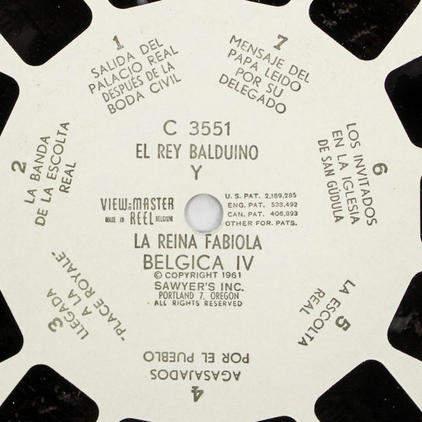Vintage View-Master C3551 El Rey Baldiono La Reina Fabiola Reel