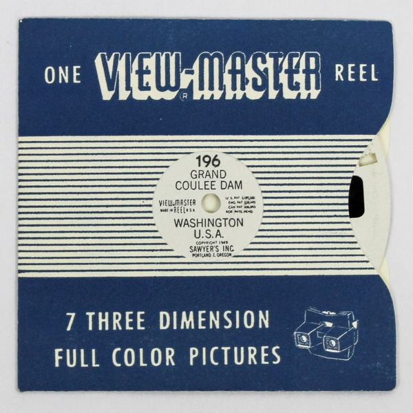 Vintage ViewMaster Reel 196 Grand Coulee Dam Washington 7 Color Pictures