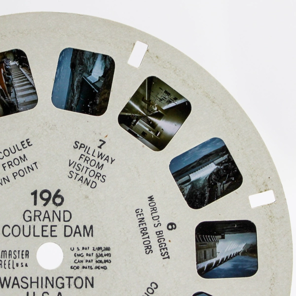 Vintage ViewMaster Reel 196 Grand Coulee Dam Washington 7 Color Pictures