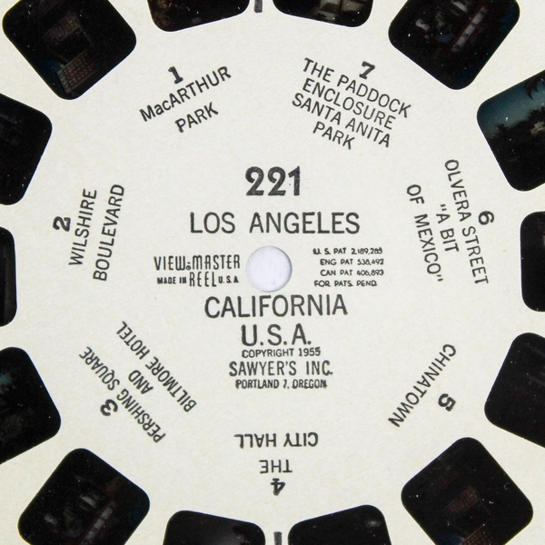 Vintage View-Master 221 Los Angeles California Reel - As Is, Collectible