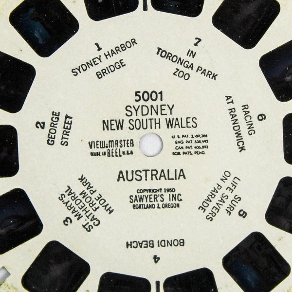 Vintage ViewMaster Reel 5001 Sydney Australia - Good Condition Collectible