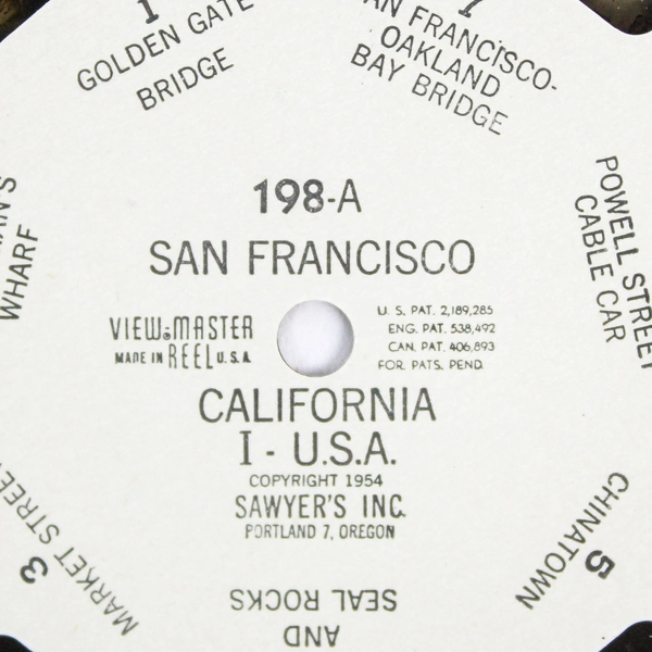 Vintage ViewMaster 198A San Francisco Reel - Good Condition, Collectible