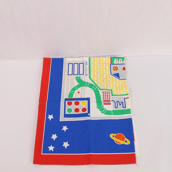 Vtg 1988 Learning Line Solar Shuttle Playmat Fabric, Cut Marks, DIY Crafts