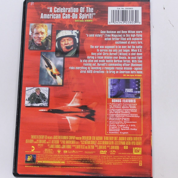 Behind Enemy Lines DVD 2002 Gene Hackman Owen Wilson - Good Condition