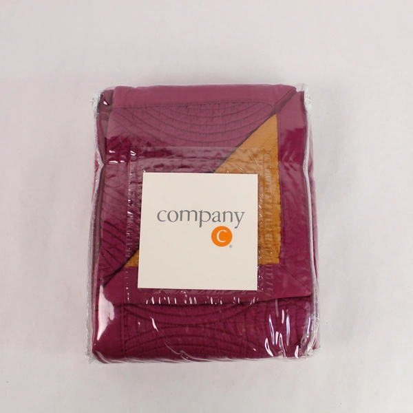 Company C Shimmer Quilted Sham Wine Color 9.5" in Original Packaging