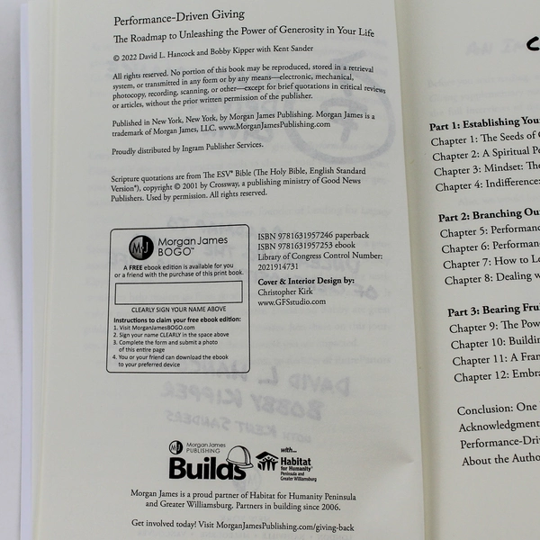 Performance Driven Giving by Hancock Kipper & Sanders Good Condition