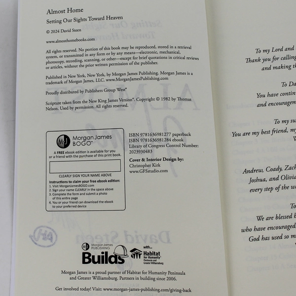 Almost Home by David Steen 2024 Paperback - Good Pre-Owned Condition