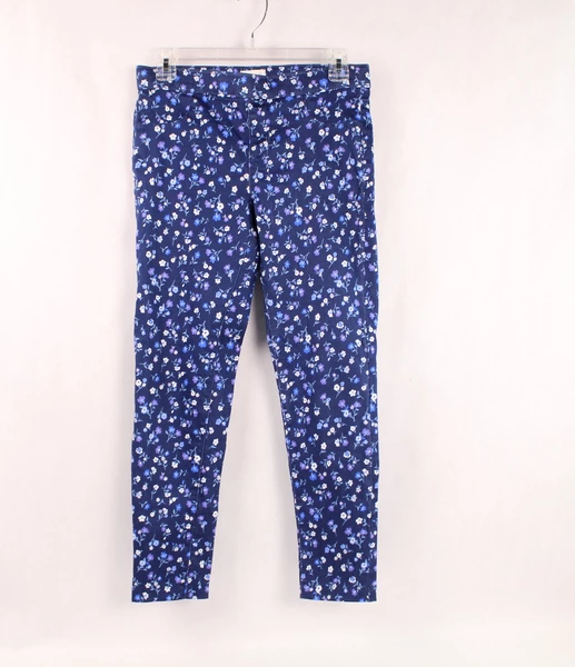 So Jeggings Navy Blue Floral Pants Size 16 Girls Stretch Waist with Pockets