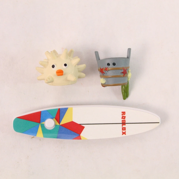 Lot of Mini Roblox Piggy Toys: Surfboard, Hat & Weapon - Pre-owned