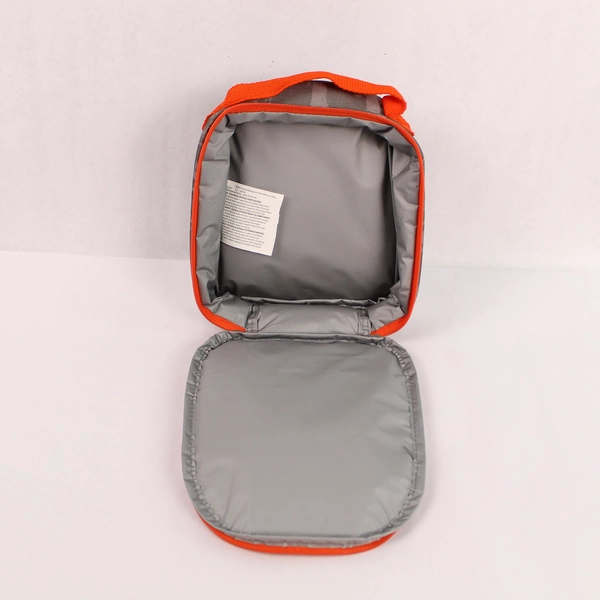 Fridge Pak Insulated Lunch Box Grey & Orange 9.5" Very Good Condition