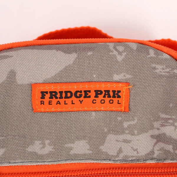 Fridge Pak Insulated Lunch Box Grey & Orange 9.5" Very Good Condition