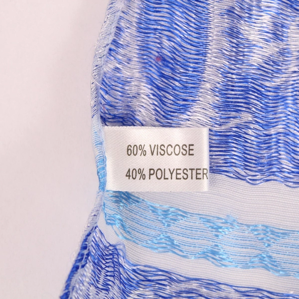 Sheer Blue Purple White Paisley Scarf Wrap Shawl - Pre-Owned, Good Condition