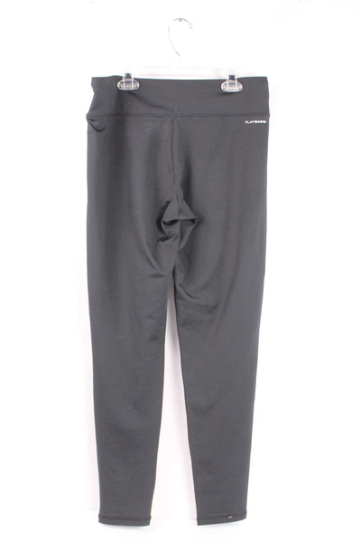 Reebok Women's Black Gray Heathered Athletic Leggings Size L Workout Pants