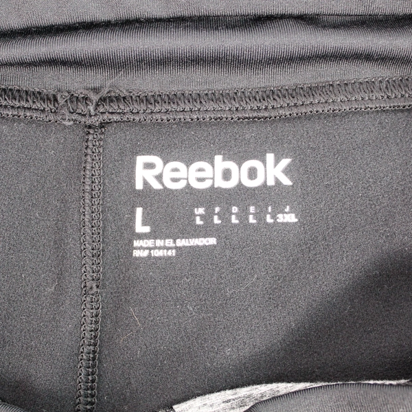 Reebok Women's Black Gray Heathered Athletic Leggings Size L Workout Pants