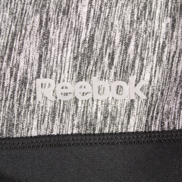 Reebok Women's Black Gray Heathered Athletic Leggings Size L Workout Pants