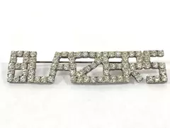Bronze Rhinestone "BLAZERS" Brooch Pin - Clear Stones - Pre-Owned Jewelry
