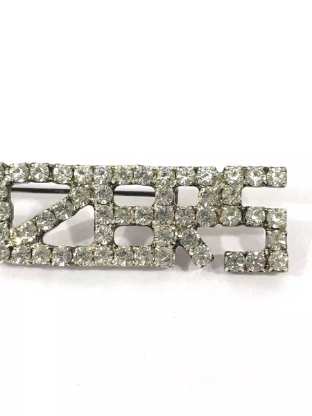 Bronze Rhinestone "BLAZERS" Brooch Pin - Clear Stones - Pre-Owned Jewelry
