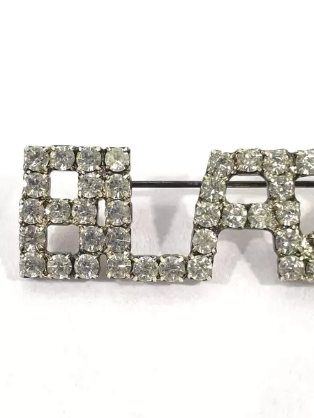 Bronze Rhinestone "BLAZERS" Brooch Pin - Clear Stones - Pre-Owned Jewelry