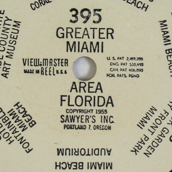 Vintage ViewMaster 395 Greater Miami Area Florida Reel - Classic Collectible