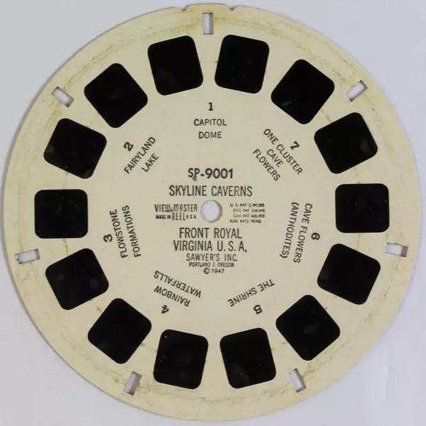 Vintage Sawyer's ViewMaster SP9001 Skyline Caverns Front Royal Virginia Wonders